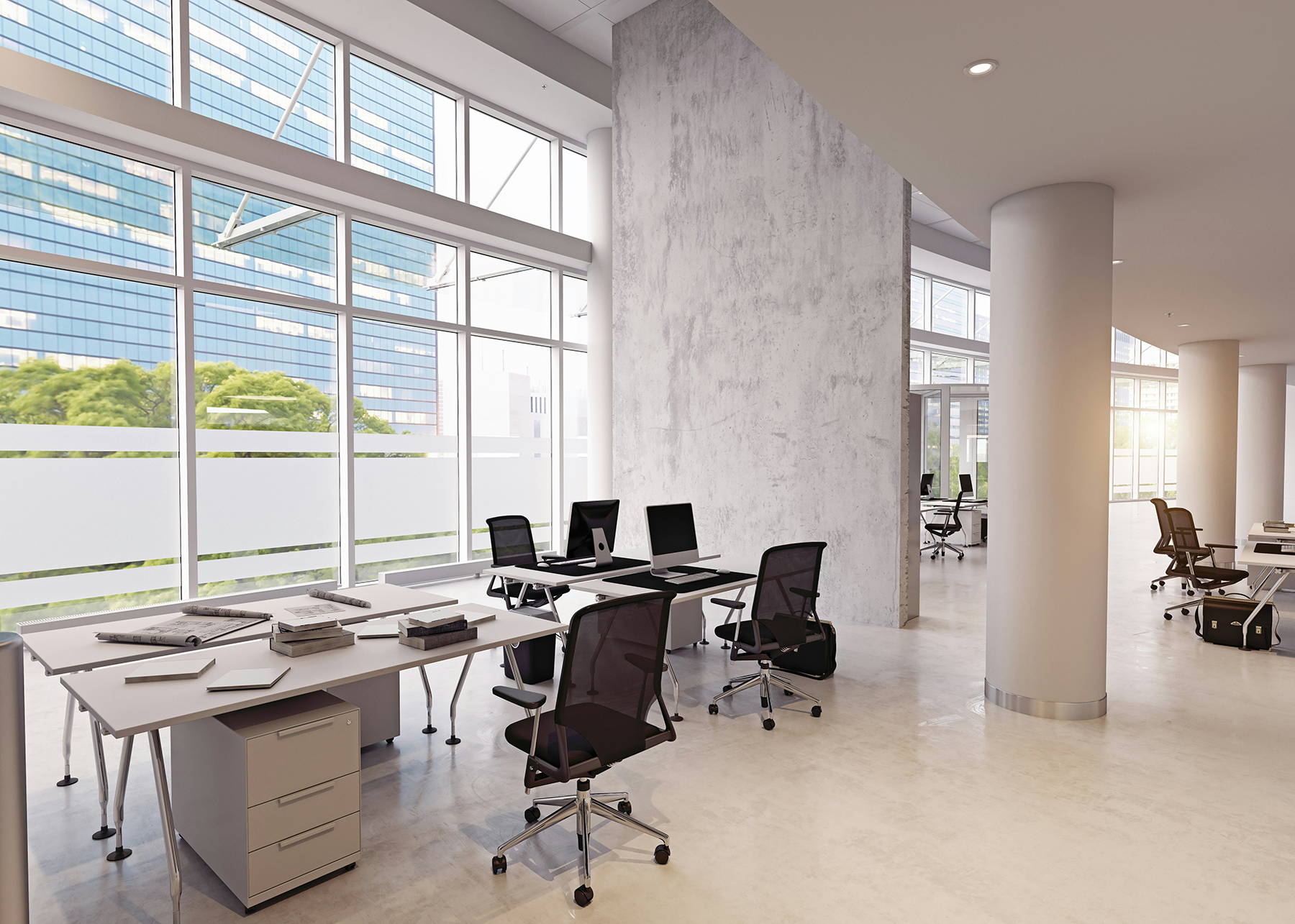 A bright modern office interior